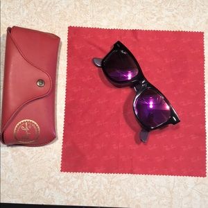 RAYBAN RB2140 wayfarer pink lenses with case